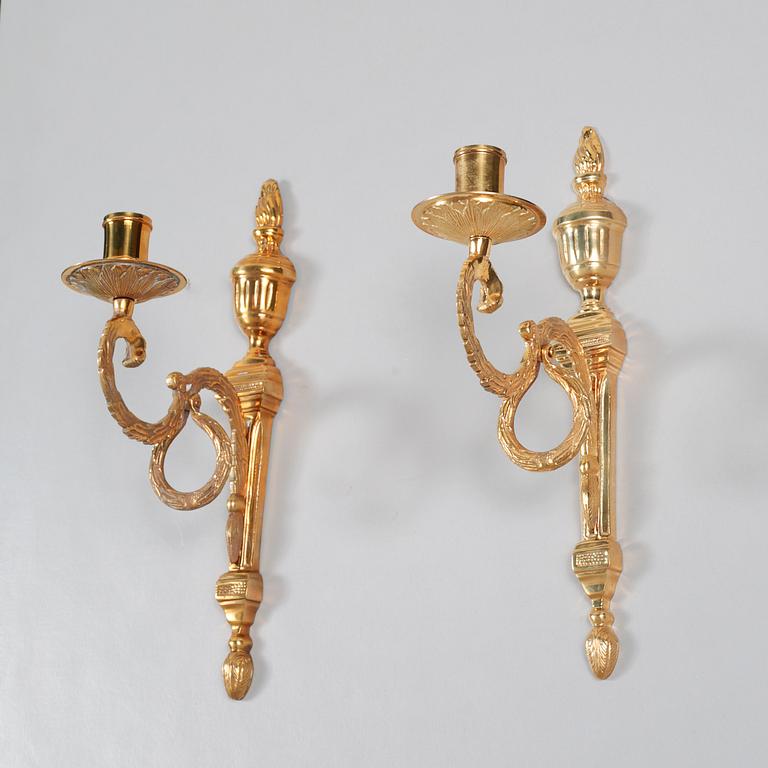 A pair of brass wall candle sticks from Ikea, 1990s.