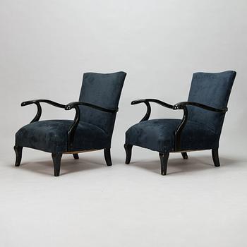 Carl-Johan Boman, a pair of 1930's 'Gentleman' armchairs for Oy Boman Ab.