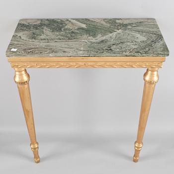 SPEGEL MED KONSOLBORD, empirestil, tidigt 1900-tal.