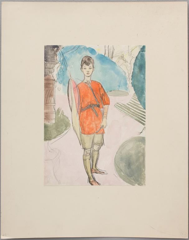 ISAAC GRÜNEWALD, akvarell.