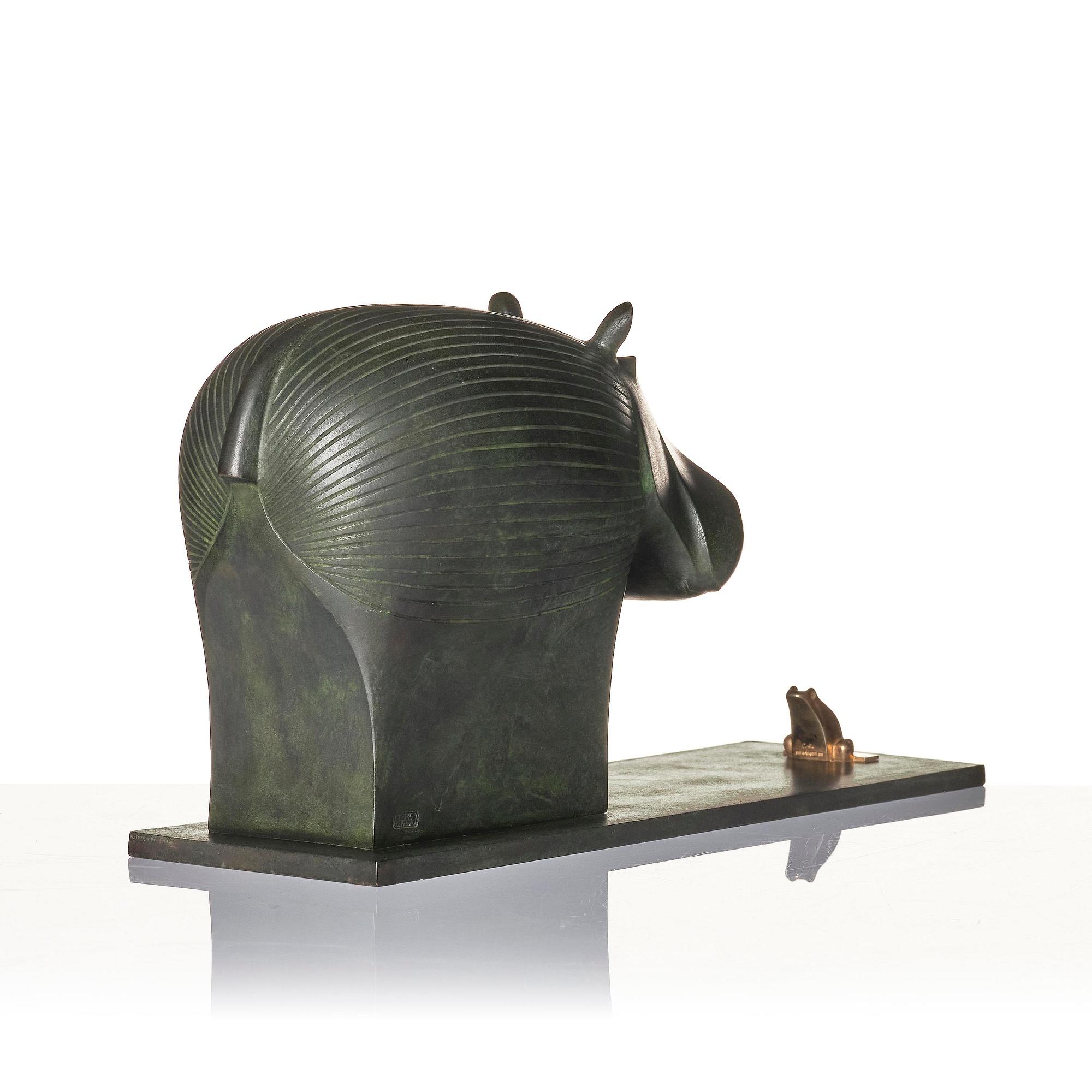 Gunnar Cyrén, a sculpture, "Kan du inte tala?", ed. 5/7, Herman Bergman konstgjuteri, Stockholm & Gävle, 1988.