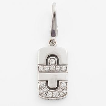 Bulgari hänge/berlock 18K vitguld vitguld med runda briljantslipade diamanter "Parentesi".