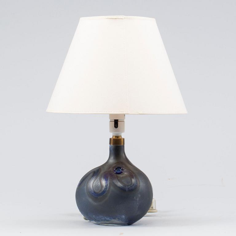 BORDSLAMPA, glas, Holmegaard, 1900-talets andra hälft.