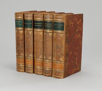 BOK, 5 volymer, Prins Wilhelms reseskildringar, Stockholm 1927-31, 4-5 upplagan, ex 945.