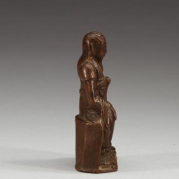 A seated copper-alloy figure of a the God of War, Guan Di, Ming dynasty (1368-1644).