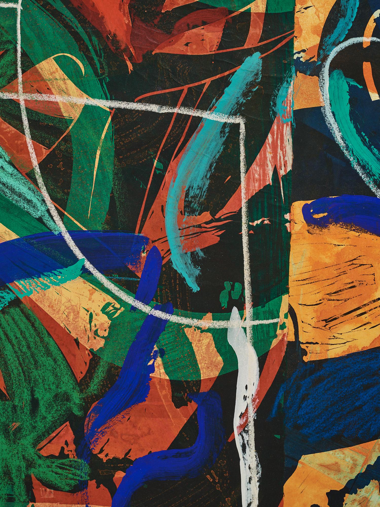 Steven Sorman, blandteknik, signerad och daterad 1988.