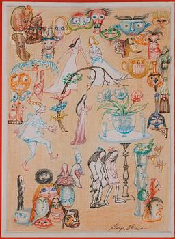 BIRGER EKMAN, teckningar, 8 st, signerade.