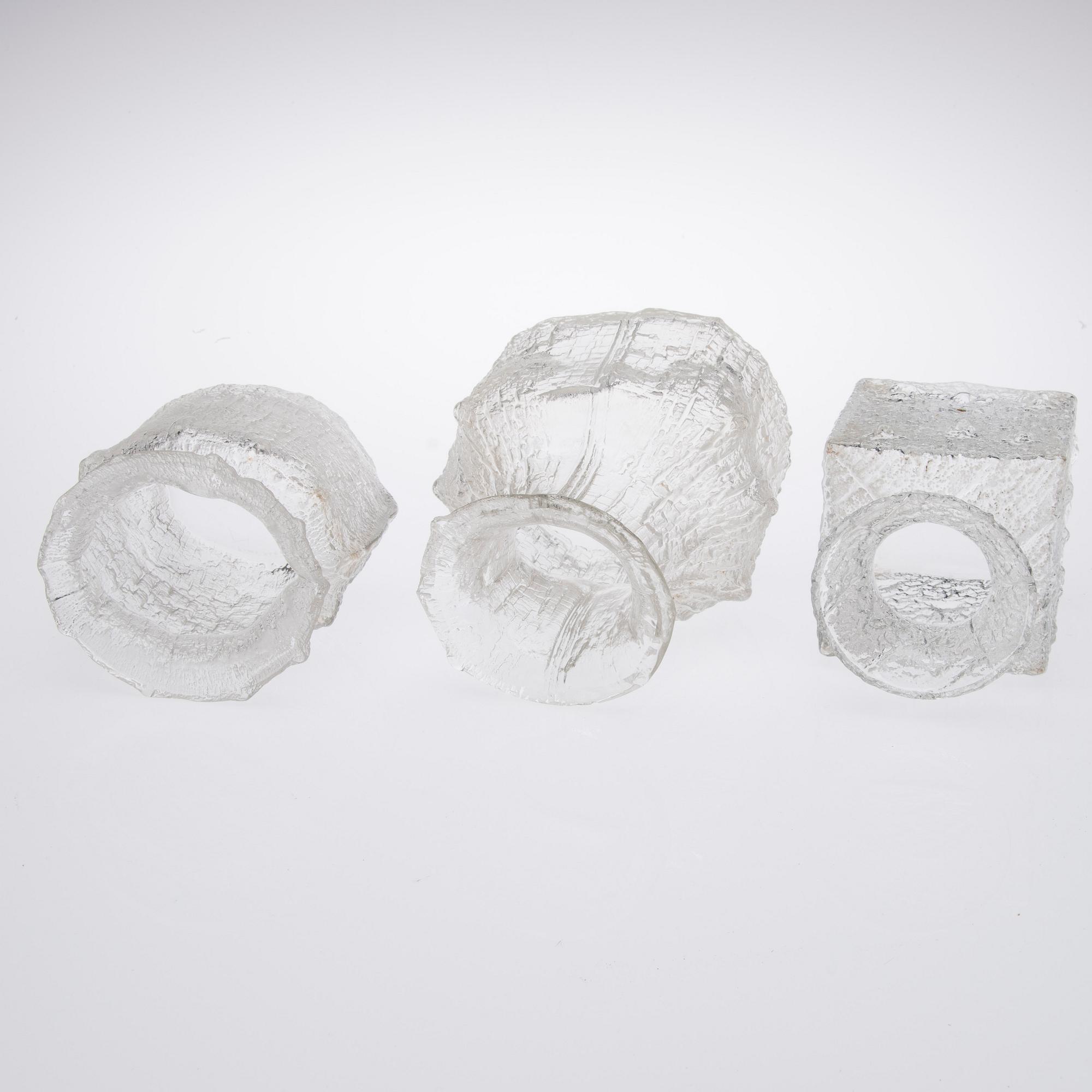 VASER, 3 st, glas. Timo Sarpaneva, signerade.