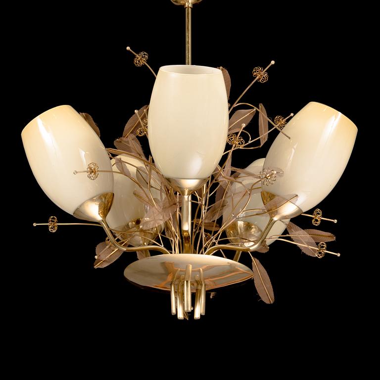 Paavo Tynell, A mid-20th century '9029/5' chandelier for Taito, Finland.