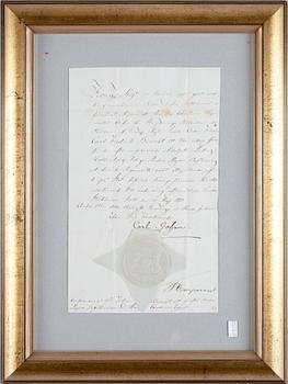 KUNGLIGA DOKUMENT, 2 st, Kronprins Karl Johan 1811 resp Konung Gustav V 1949.