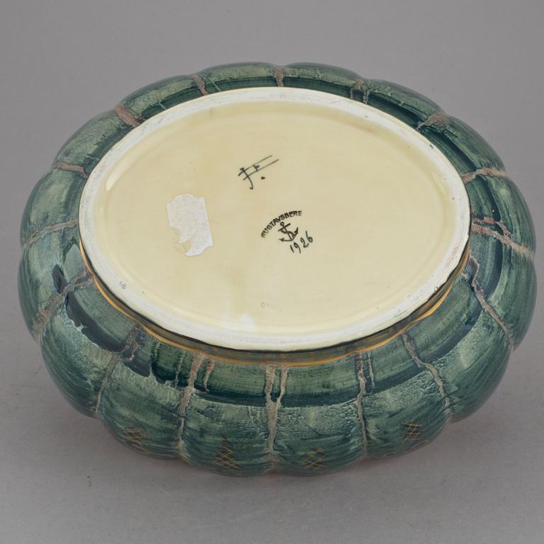 SKÅL, flintgods, Josef Ekberg, Gustavsberg, 1926.