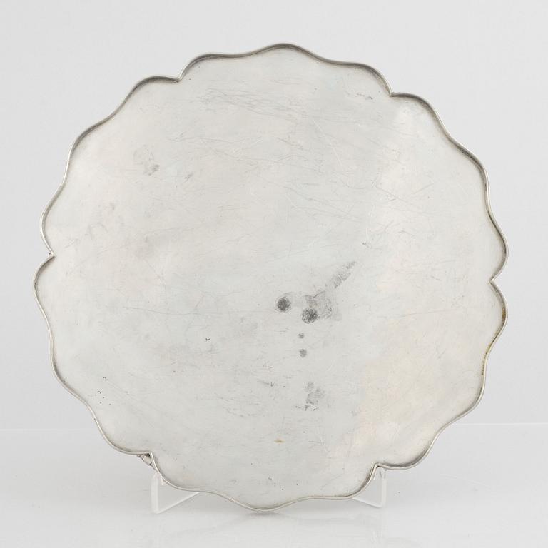 Svenskt Tenn, a pewter and brass centrepiece, unmarked, probably mid 1900s.