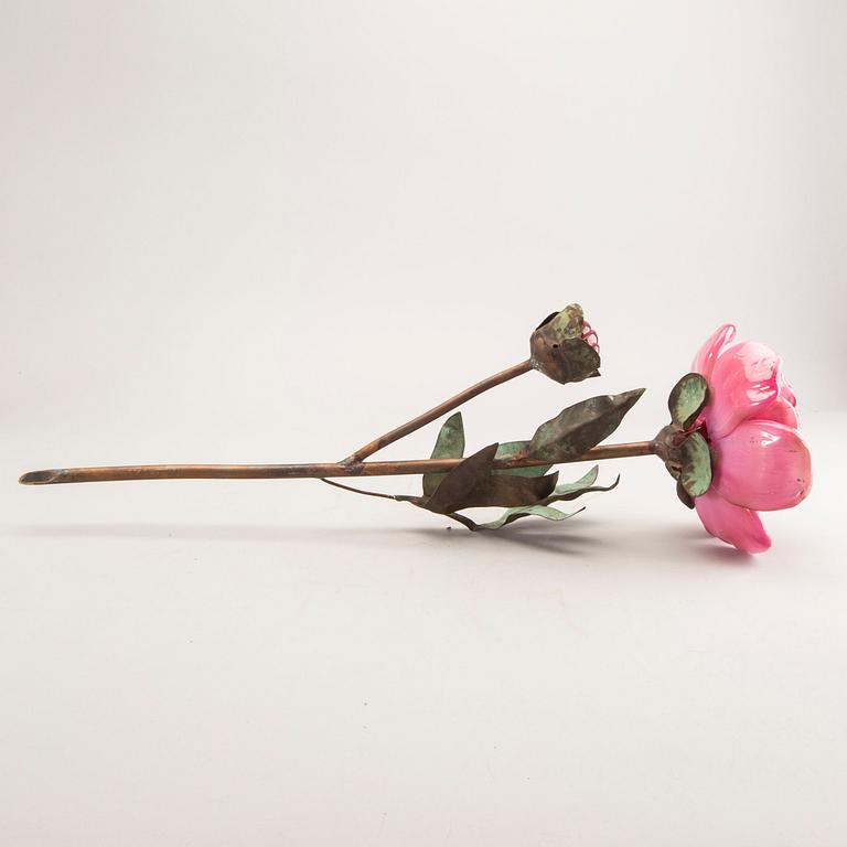 Elna Melusine Jolom, Elna Melusine Jolom, a glass and copper sculpture signed and dated 2010.