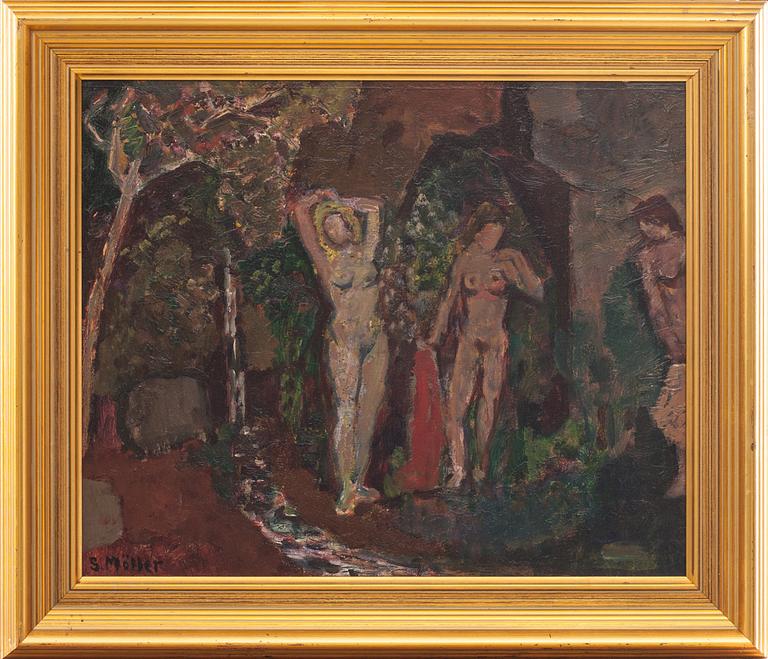 SIGURD MÖLLER, olja på pannå, signatur.