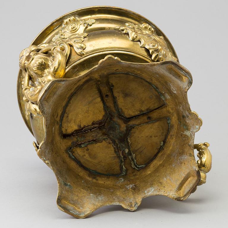 A late 19th century Neo Renaissance brass flower pot.