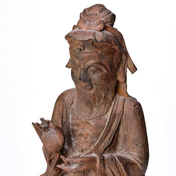 A bronze sculpture of a daoist deity, Ming dynasty (1368-1644).