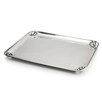 440. Georg Jensen, a Magnolia/Blossom tray, design nr 2, executed in Copenhagen 1919, 830/1000 silver.