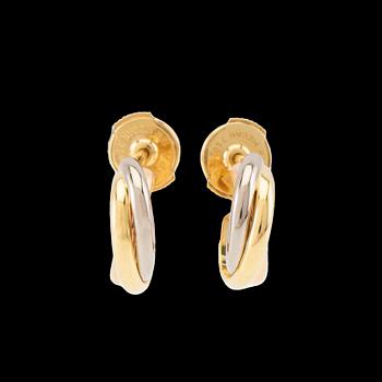 Cartier, a pair of "Trinity" earrings in 18K red, white, and rose gold.