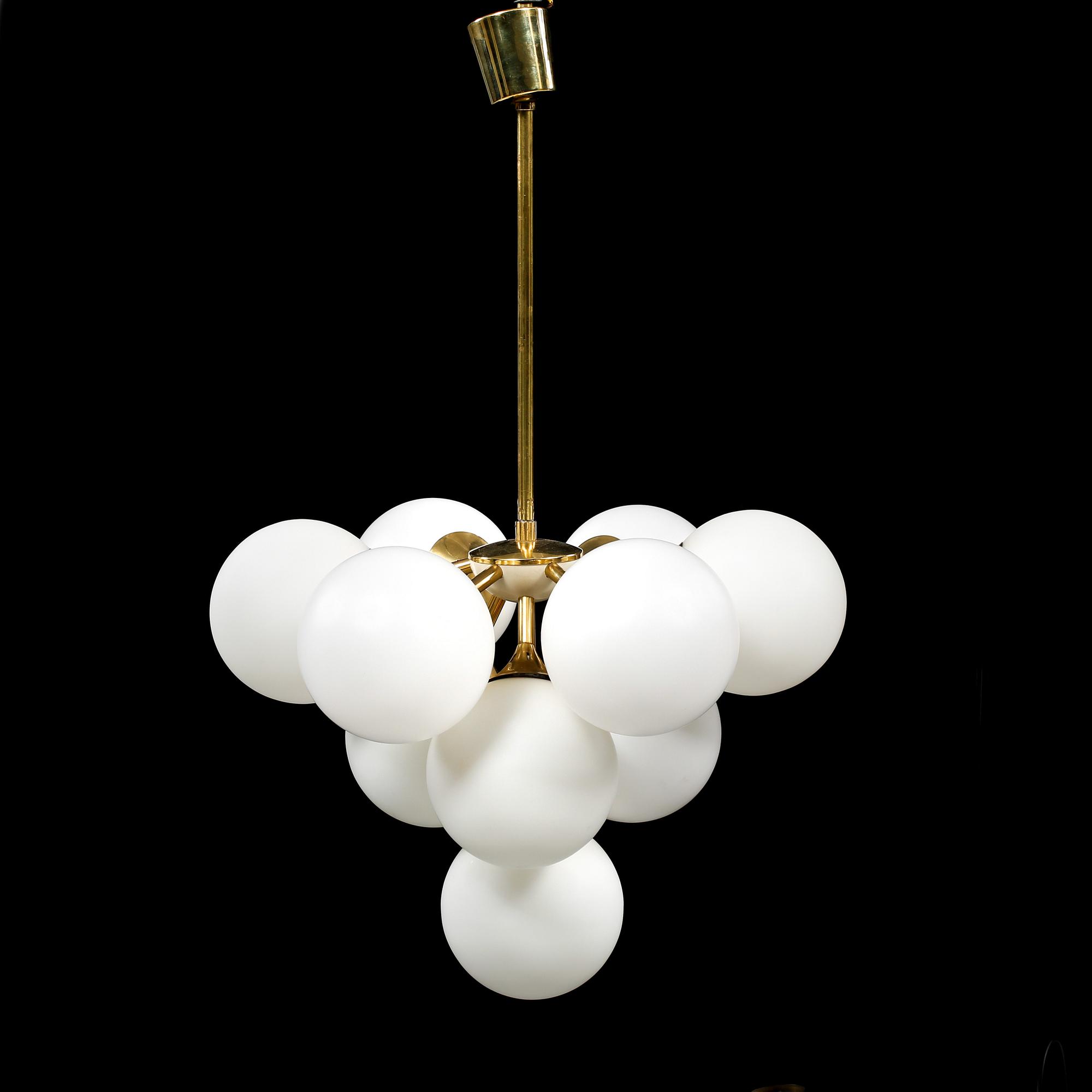 SPUTNIKLAMPA, 1900-talets andra hälft, höjd 81 cm.