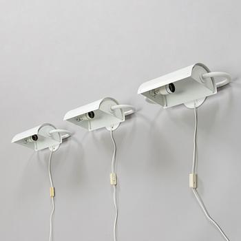 Ben af Schultén,  A set of three 1970s "BS 912" wall lights by Metallimestarit for Artek Finland.