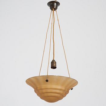 Edward Hald, a ceiling lamp model "HD 625", Orrefors & Nordiska Kompaniet, 1930s.