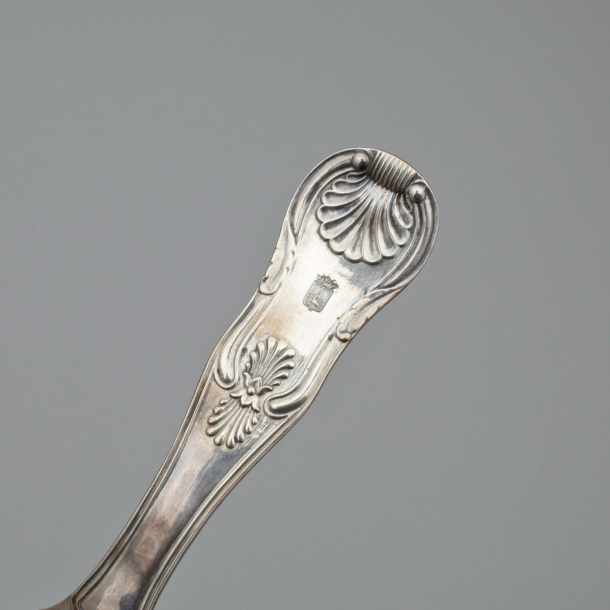 TÅRTSPADE, silver, Fredrik & Wilhelm Zethelius, Stockholm 1835. Vikt ca 132 gram.