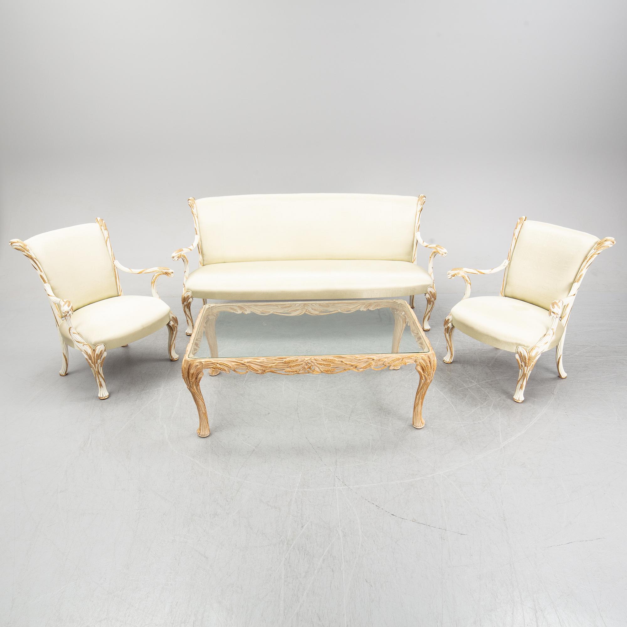 Salongsmöbel, 7 delar, Italien 1900-tal.