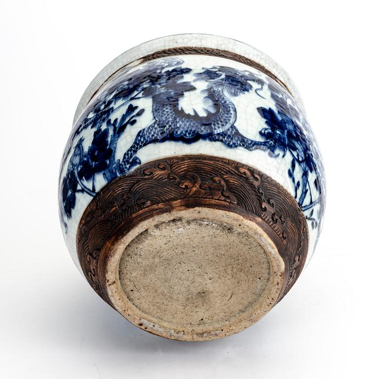 A blue and white basin, China, early 20th Century.