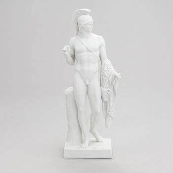 Bertel Thorvaldsen, after. A porcelain sculpture, "Jason with the Golden Fleece", Bing & Gröndahl, Denmark.
