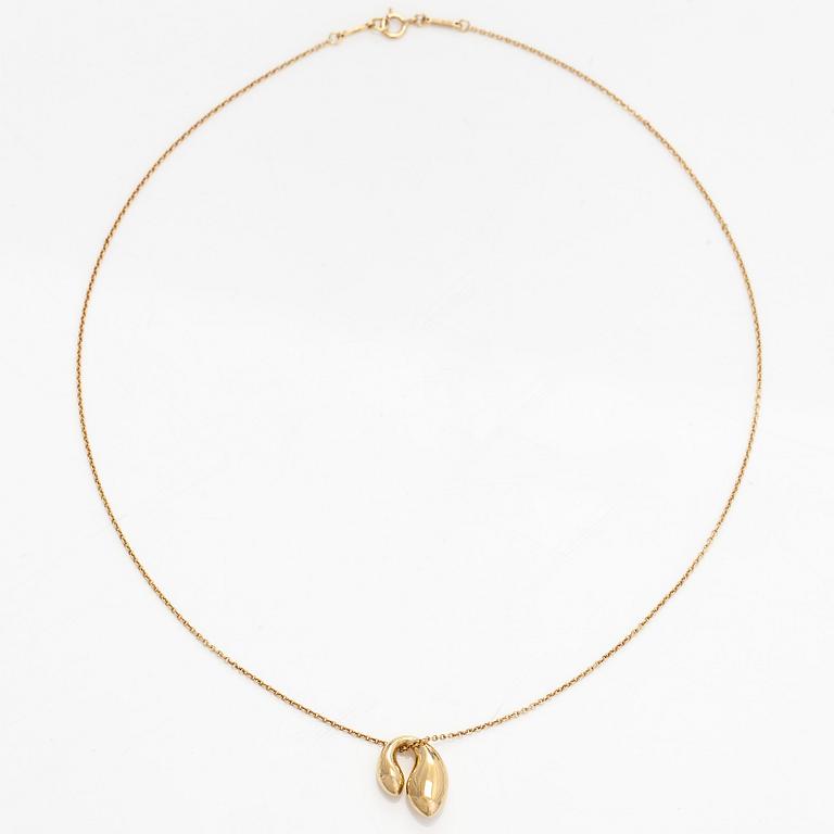 Tiffany & Co, Elsa Peretti, an 18K gold 'Double Teardrop' necklace.
