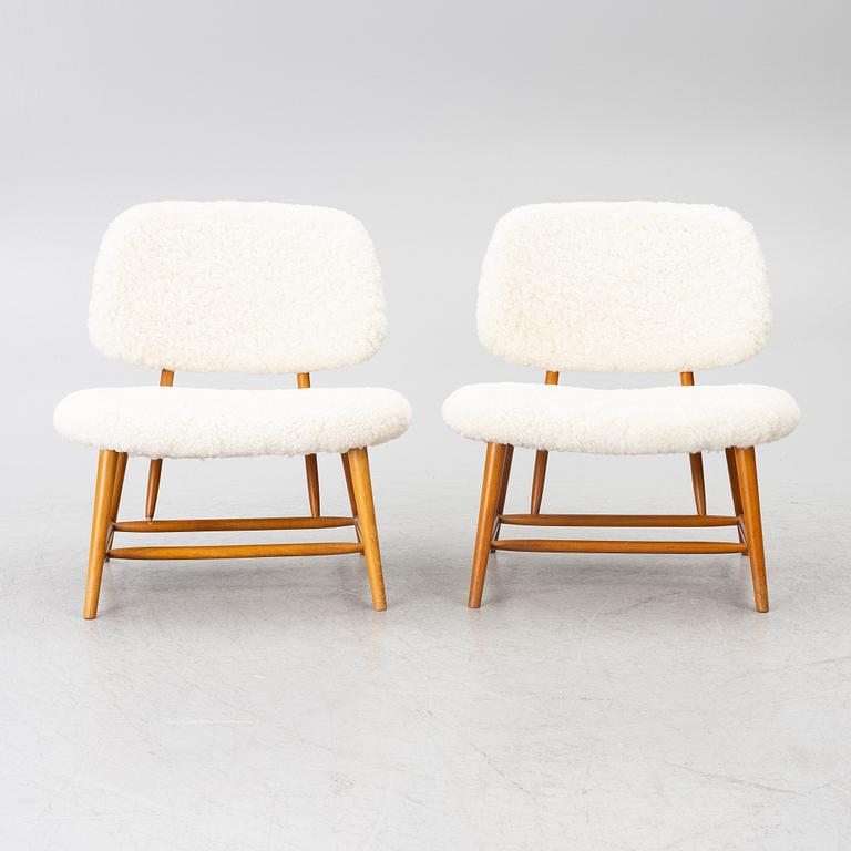 Alf Svensson, Armchairs, a pair, TeVe, Bra Bohag. Studio Ljumgs industrier, Malmö, 1950s.