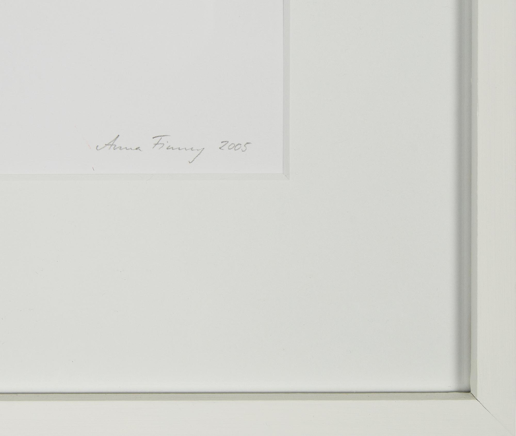 Anna Finney, two drawings, pencil, signed and dated 2005.