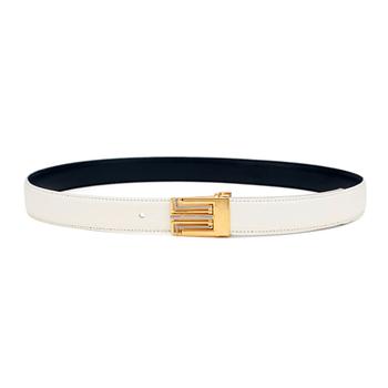 754. CHRISTIAN DIOR, a reversible blue and white belt with exchangeable belt buckle.