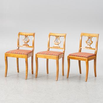 Stolar, 7 st snarlika, empire, 1800-talets första hälft.