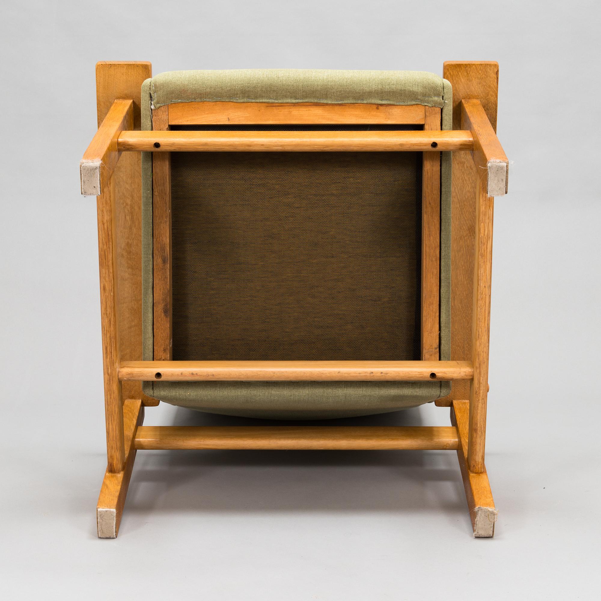 Hans J Wegner, a mid- 20th century 'GE-163A', armchair for  Getama, Gedsted, Denmark.