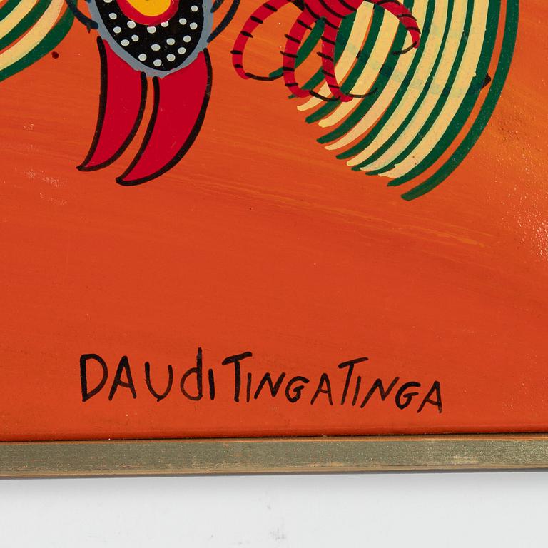 Daudi Tingatinga , Guinea Fowl in Trees,.