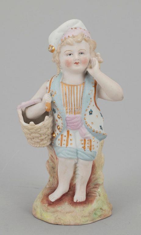 FIGURIN, biskviporslin, Kuznetsov Dmitrov fabriken 1891-1917, Ryssland.