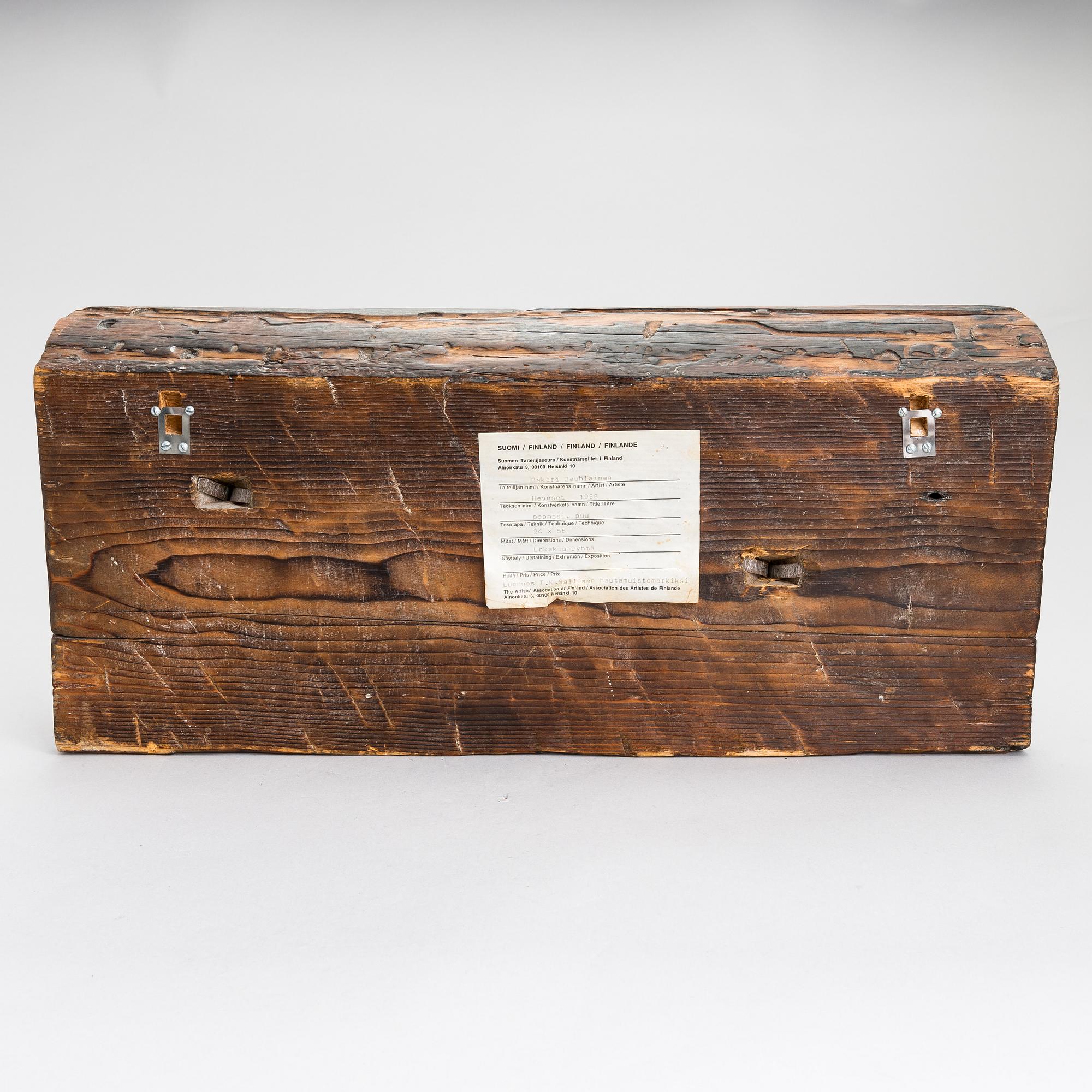 Oskari Jauhiainen, relief, bronze and wood.