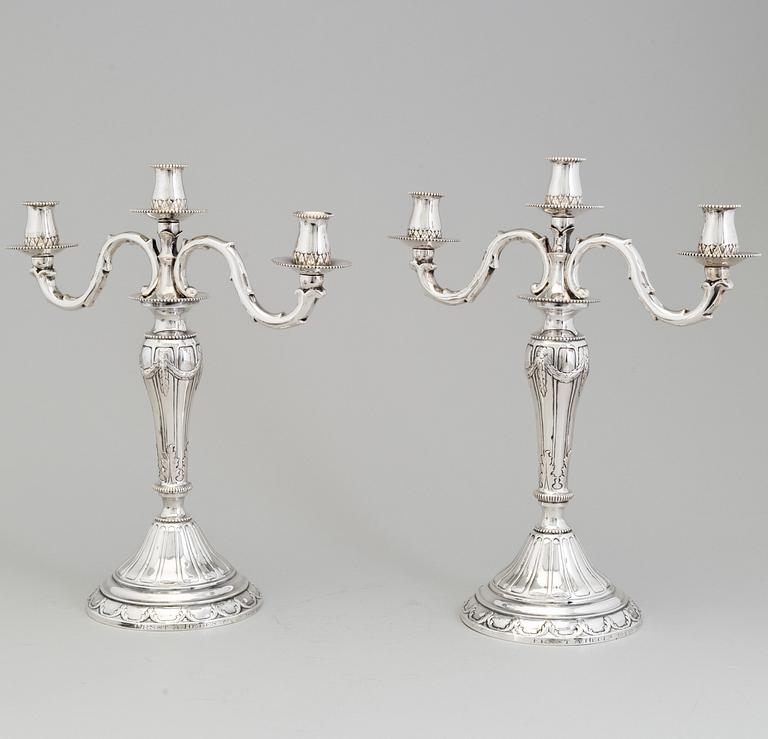 a pair of silver candelabras by Carl Söderqvist Gothenburg 1928.