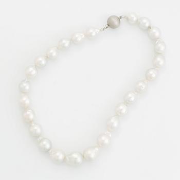A cultured South Sea pearl necklace.