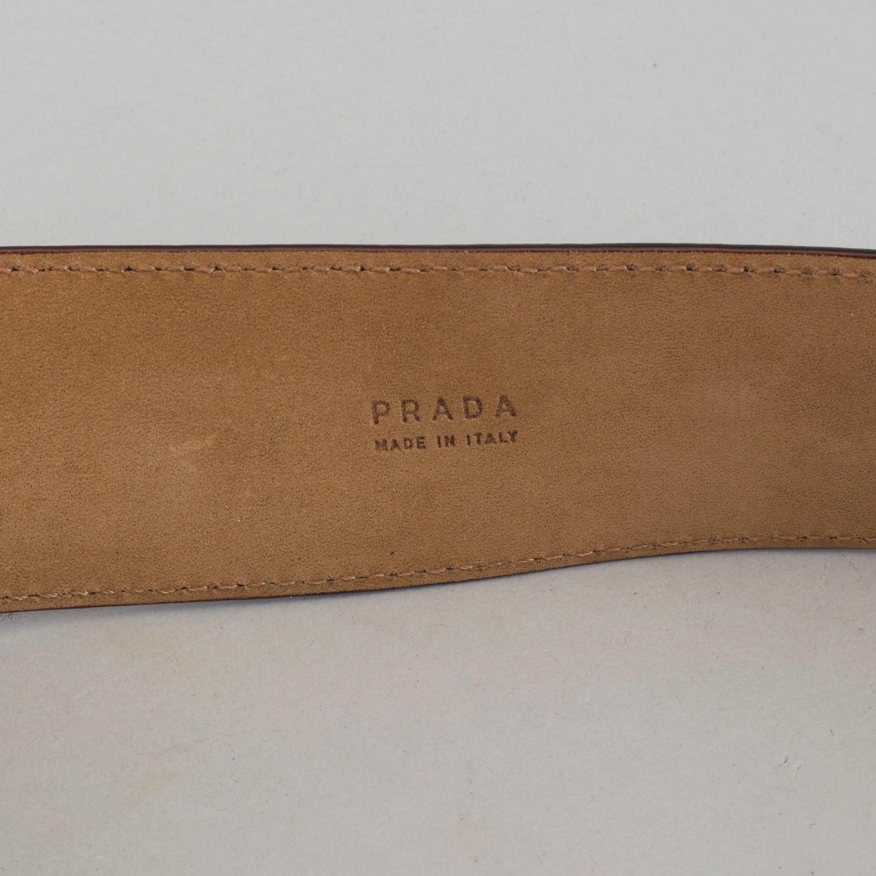 PRADA, a leather belt, size 75/30.