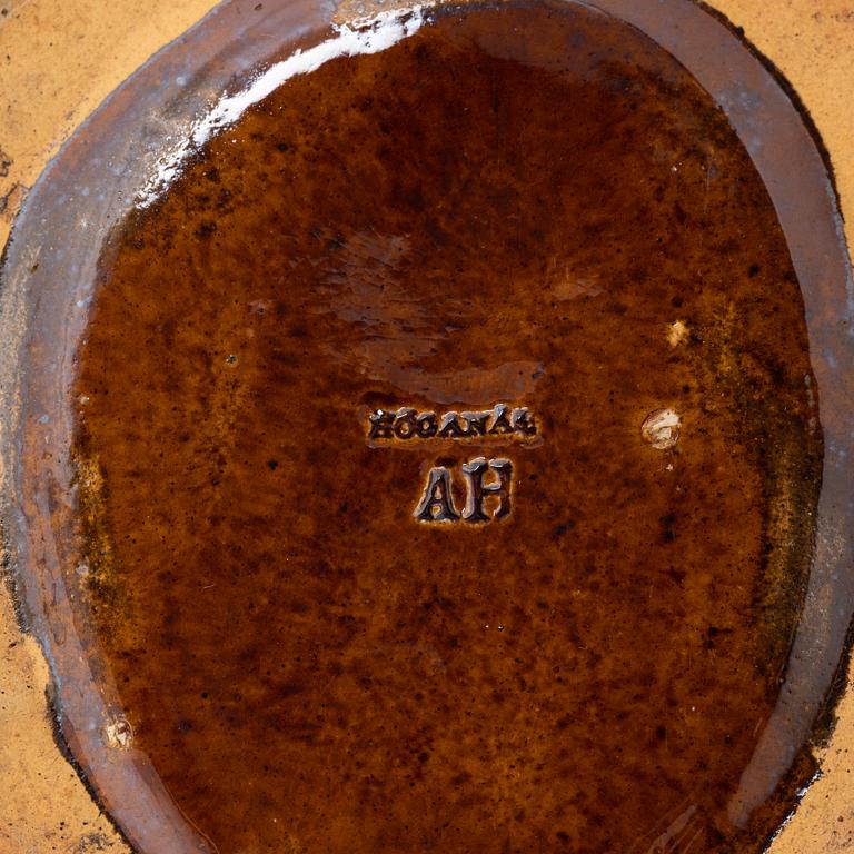 Albin Hamberg, an earthenware tobacco jar, Höganäs, Sweden, early 20th century.