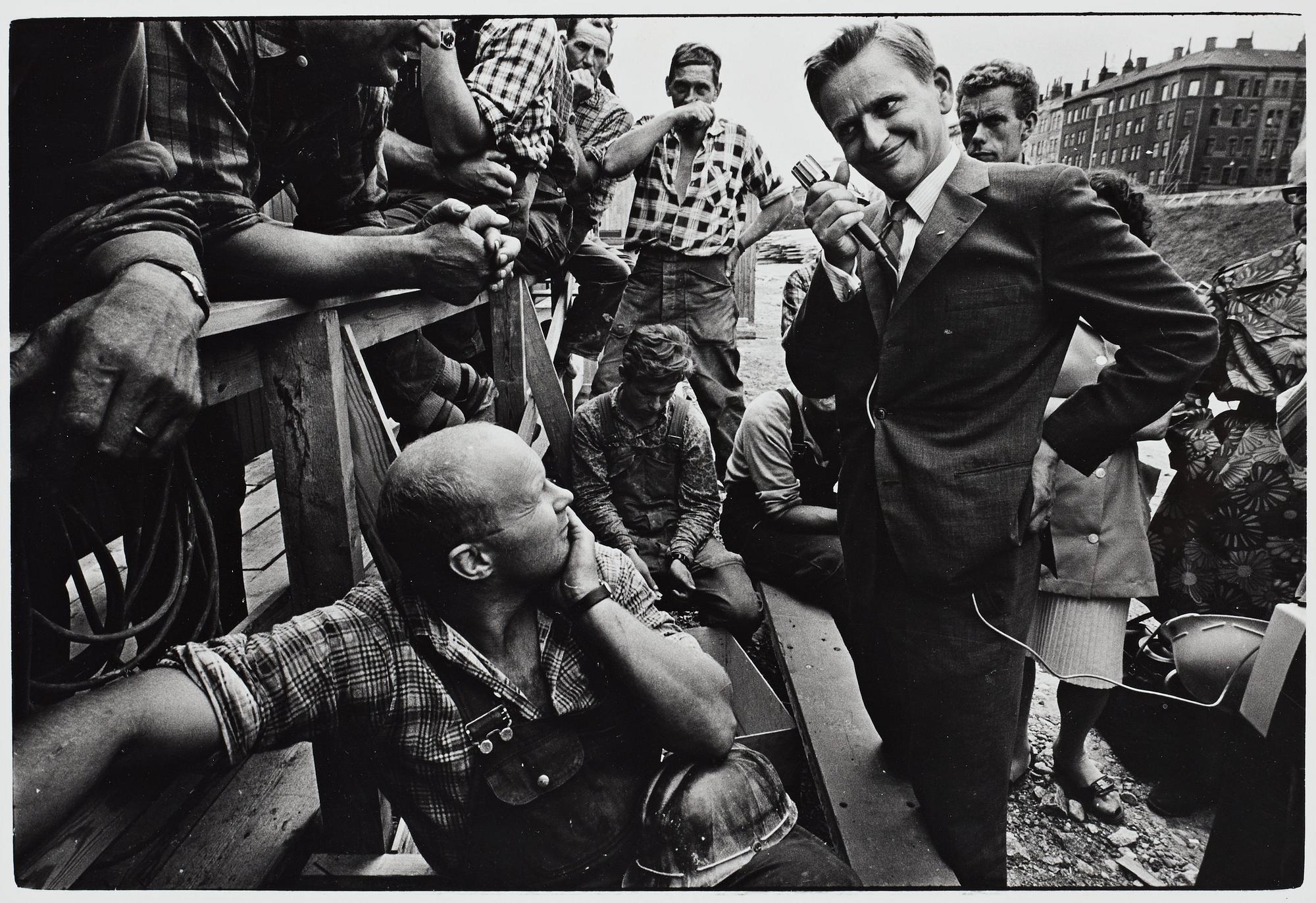 Jean Hermanson, "Olof Palme, Byggnadsplats, Hornstull", 1968.