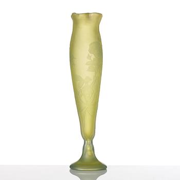 Heinrich Wollman, an Art Nouveau cameo glass vase,  Orrefors, Sweden.