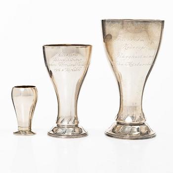 Three Swedish silver trophies, 1910s.