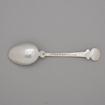 A Swedish 20th century sterling silver large spoon, mark of Anna Stina Åberg, GAB, Eskilstuna 1981.