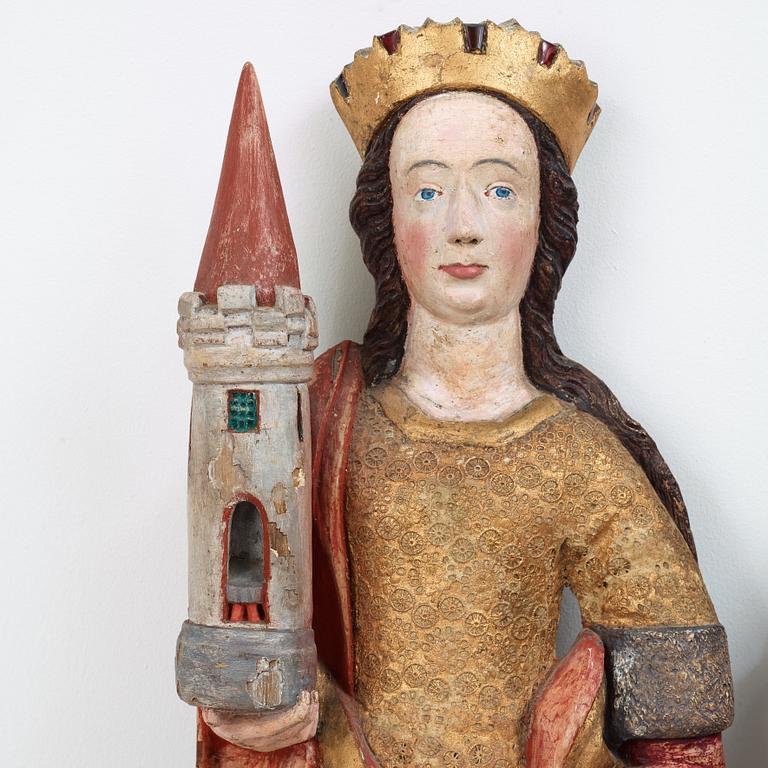 Two late Gothic 15th century wooden sculptures, probably northern Germany.