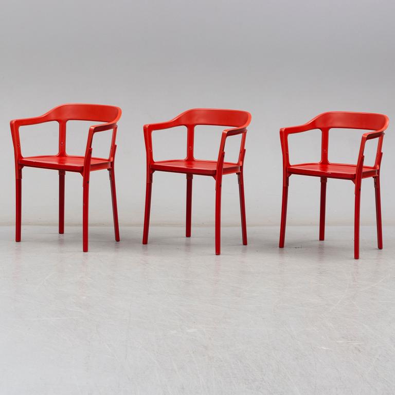 Ronan & Erwan Bouroullec, three 'Steelwood' chairs from Magis, Italy.