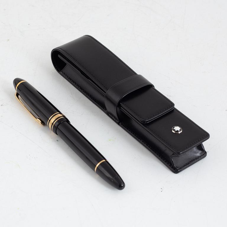 Mont Blanc, fountain pen, Meistestück , with leather case.