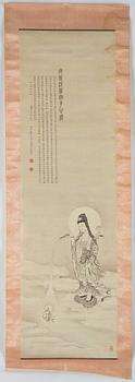 A Chinese hanging scroll, ink and color on silk, Republic, signed Zhang Zongliang, dated 1938.